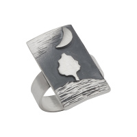 Кольцо из серебра «Дерево под луной»