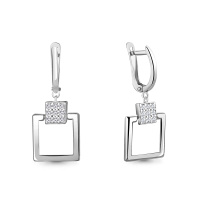 Серьги из серебра с фианитами