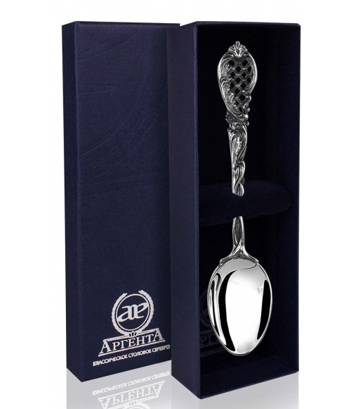 Серебряная чайная ложка «Барокко» с чернением