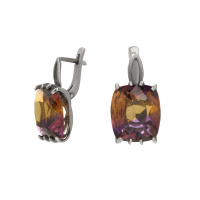 Серьги из серебра с аметрином Серьги из серебра с аметрином