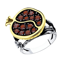 Кольцо из серебра с гранатами