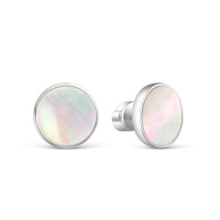 Серьги-пусеты из серебра с перламутром