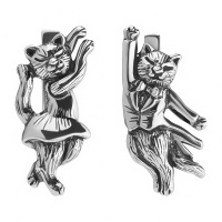 Серьги из серебра «Кошачий вальс»