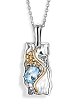 Подвеска из серебра с топазом в позолоте Подвеска из серебра с топазом в позолоте