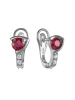 Серьги из серебра с натуральным рубином Серьги из серебра с натуральным рубином