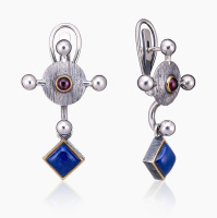 Серебряные серьги «Спокойствие» с лазуритом