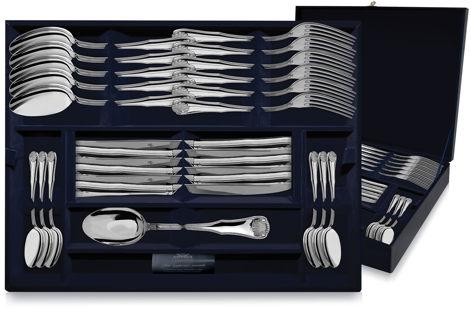 Серебряный набор столовый «Визит» 24 предмета