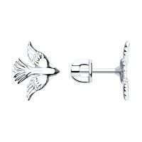 Серьги-пусеты из серебра «Ласточка» Серьги-пусеты из серебра «Ласточка»