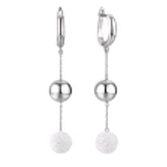 Серебряные серьги с глиттером