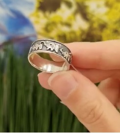 Серебряное кольцо «Слоны»