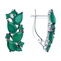 Серьги из серебра с агатами