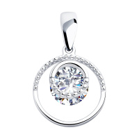 Подвеска из серебра с фианитами