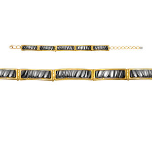 Серебряный браслет с позолотой и фианитом