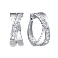 Серебряные серьги с фианитами Серебряные серьги с фианитами