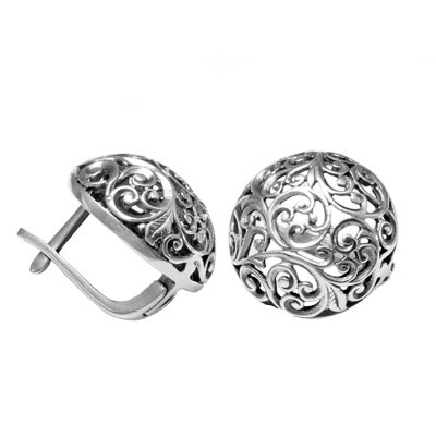 Серебряные серьги «Незабудка»