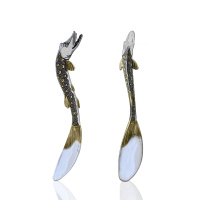 Серебряная лопатка для икры «Щука» Серебряная лопатка для икры «Щука»