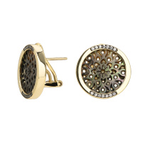 Серьги с перламутром и позолотой из серебра Серьги с перламутром и позолотой из серебра