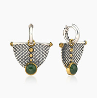 Серебряные серьги «Нефритовый Парус»