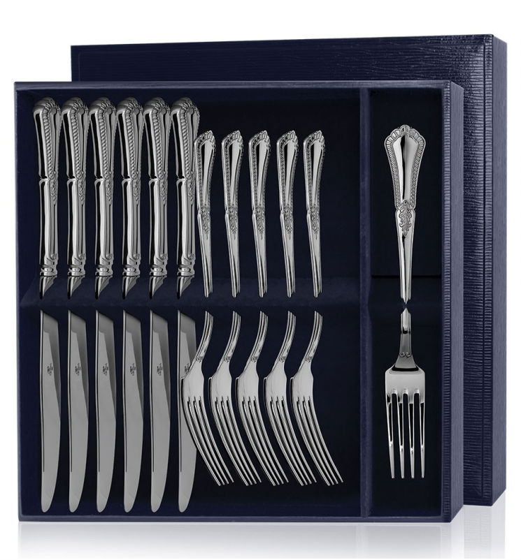 Серебряный набор «Фаворит» 12 предметов столовые ножи и вилки