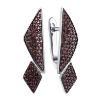 Серьги из серебра с фианитом