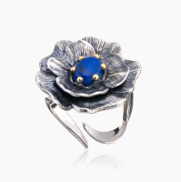 Кольцо из серебра с камнем лазурит