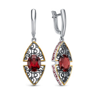 Серьги из серебра с гранатом Серьги из серебра с гранатом
