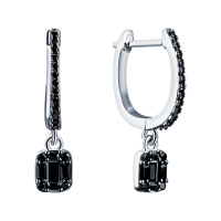 Серьги из серебра с шпинелью