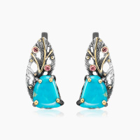 Серебряные серьги «Перо Жизни»
