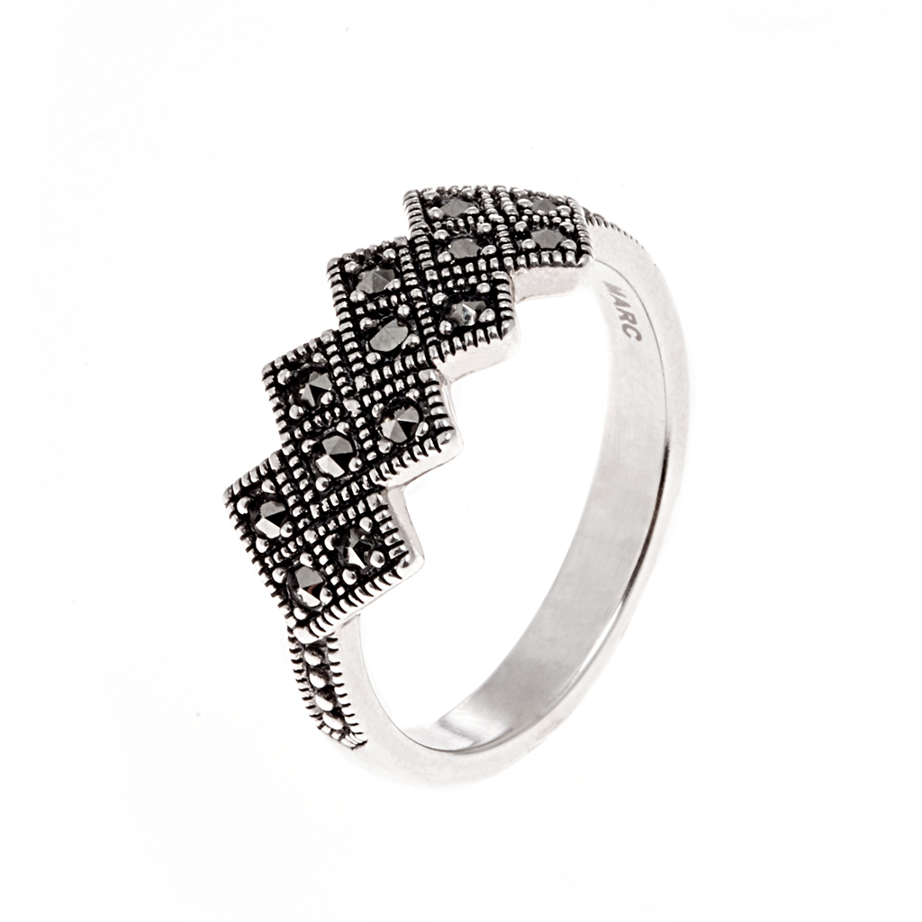 Кольцо серебряное с марказитами