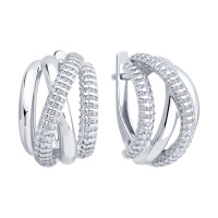 Серьги из серебра с фианитами