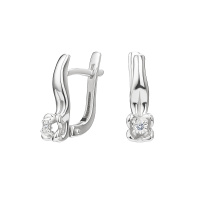Серьги из серебра с бриллиантом Серьги из серебра с бриллиантом