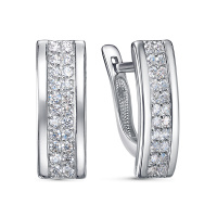 Серебряные серьги с фианитами Серебряные серьги с фианитами