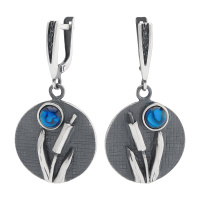 Серебряные серьги с опалом «Камыши» Серебряные серьги с опалом «Камыши»