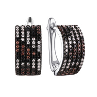 Серебряные серьги с фианитом и нанокристаллом Серебряные серьги с фианитом и нанокристаллом