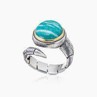 Кольцо из серебра с камнем амазонит