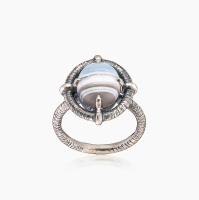 Кольцо из серебра с камнем агат