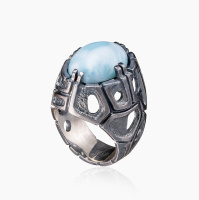 Кольцо из серебра с ларимаром Кольцо из серебра с ларимаром