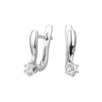 Серьги из серебра с бриллиантом Серьги из серебра с бриллиантом