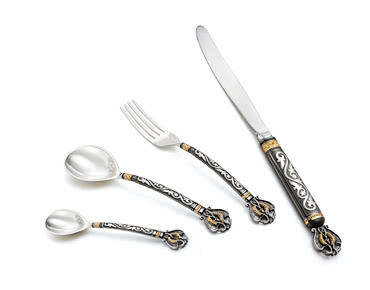 Набор серебряный «Русь Былинная» 4 предмета