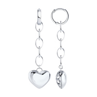 Серьги из серебра «Сердце»