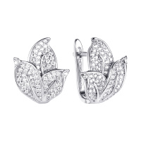 Серьги из серебра с фианитами Серьги из серебра с фианитами