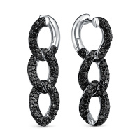 Серьги из серебра со шпинелью «Цепь» Серьги из серебра со шпинелью «Цепь»