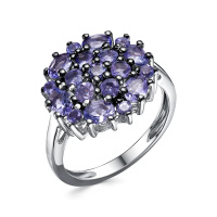 Кольцо из серебра с танзанитами Кольцо из серебра с танзанитами