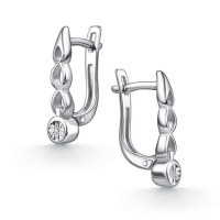 Серьги из серебра с бриллиантом Серьги из серебра с бриллиантом