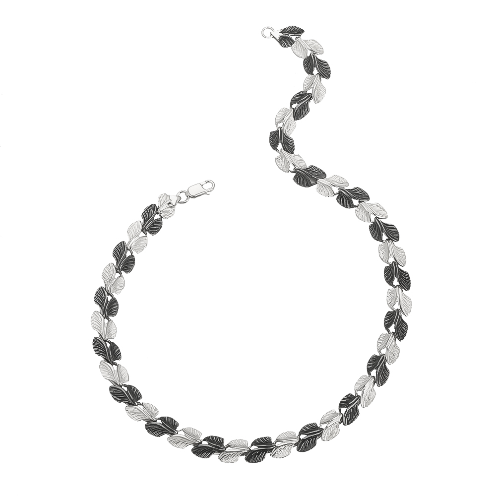 Серебряное колье «Листья»