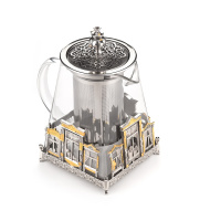 Чайник «Родные окна» из серебра с позолотой Чайник «Родные окна» из серебра с позолотой