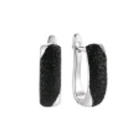 Серебряные серьги с глиттером