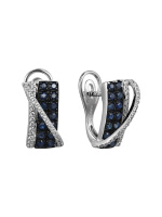 Серьги из серебра с натуральным сапфиром