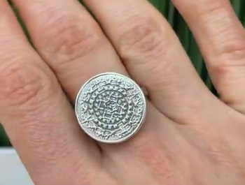 Серебряное кольцо «Монетка»