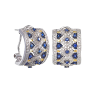 Серьги «Byzantium» из серебра с белыми топазами и сапфирами Серьги «Byzantium» из серебра с белыми топазами и сапфирами